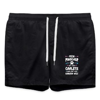 pinscher hund spruch - Badeshorts - Schwarz - Vorne - AI Model Male 185 light (185cm)