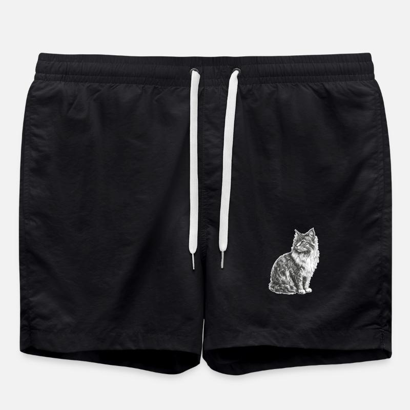 Cat - Swim Trunks - black
