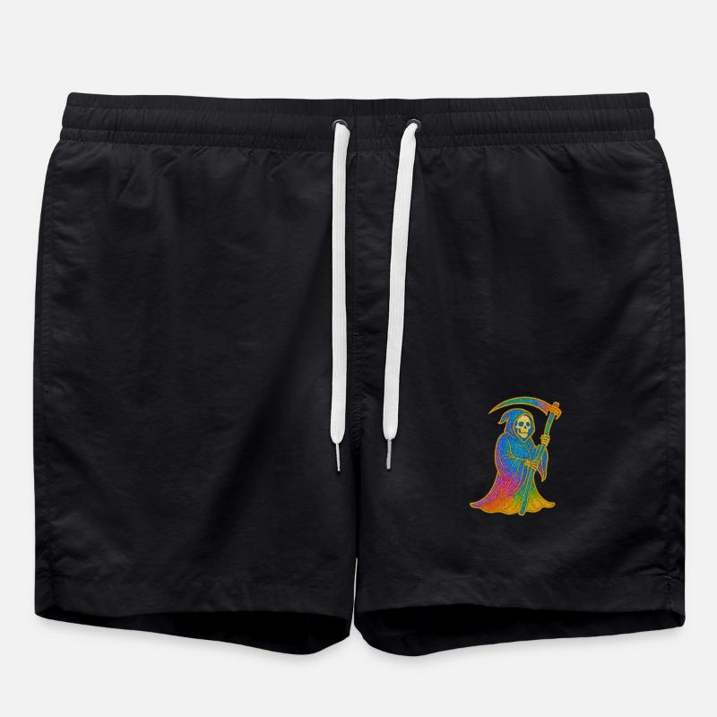 Regenbogen Sensenmann - Badeshorts - Schwarz