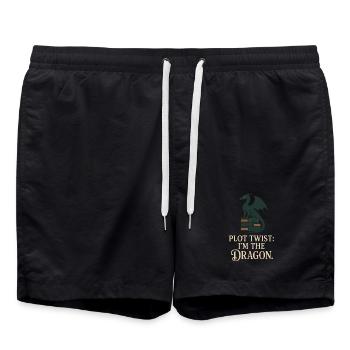 Booktok Fantasy Bookish Humor Geschenk Für - Badeshorts - Schwarz - Vorne - AI Model Male 185 light (185cm)