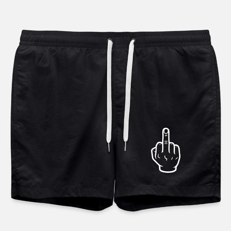 Hand Mittelfinger - Badeshorts - Schwarz
