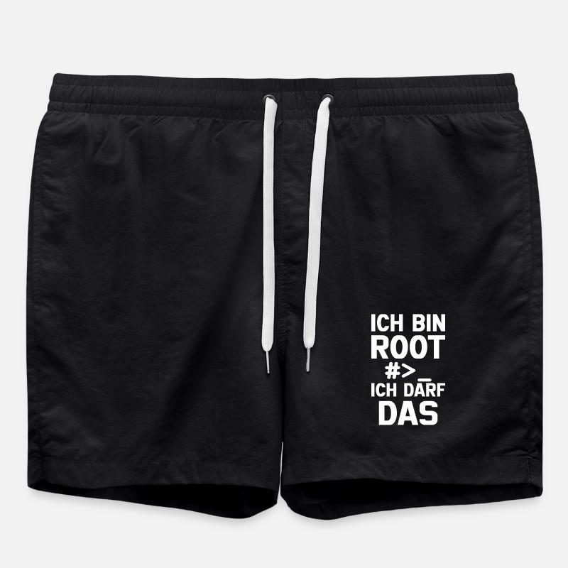 I'm Root – Permission Free - Swim Trunks - black