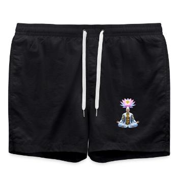 Lotus cybermystique méditation - Short de bain - noir - Devant - AI Model Male 185 light (185cm)