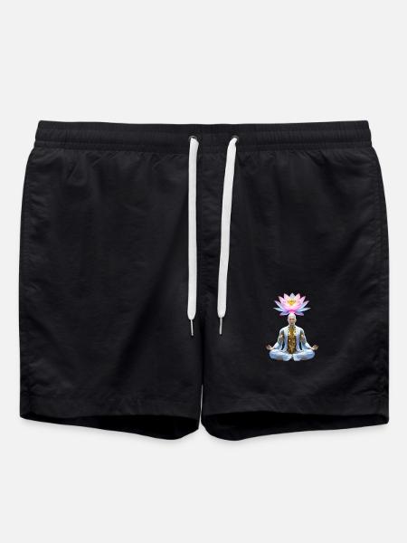 Cybermystical Lotus Meditation - Swim Trunks - black