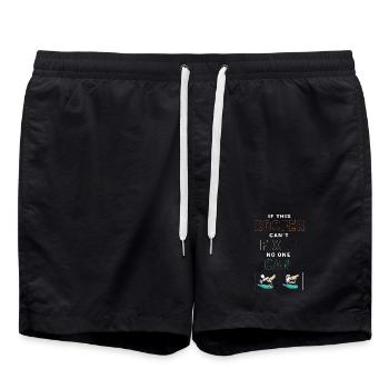 Dachdecker - Badeshorts - Schwarz - Vorne - AI Model Male 185 light (185cm)