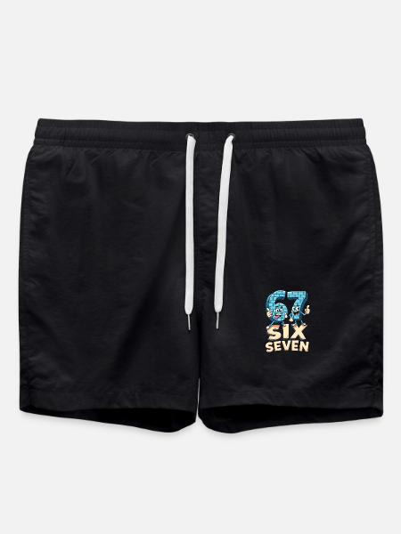 US Flag 67 Memes Six Seven - Badeshorts - Schwarz