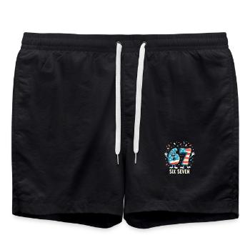 US Flag 67 Memes Six Seven - Short de bain - noir - Devant - AI Model Male 185 light (185cm)