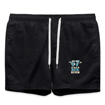 US Flag 67 Memes Six Seven - Short de bain - noir - Devant - AI Model Male 185 light (185cm)