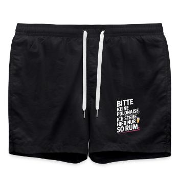 Karneval Bitte Keine Polonaise Stehe Hier Nur Rum - Badeshorts - Schwarz - Vorne - AI Model Male 185 light (185cm)