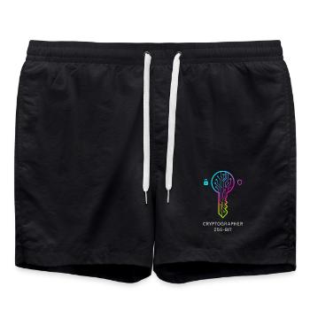 Experte für Kryptographie und 256-Bit-Sicherheit - Badeshorts - Schwarz - Vorne - AI Model Male 185 light (185cm)