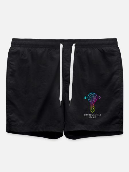 Expert in Cryptography and 256-bit Security - Swim Trunks - black