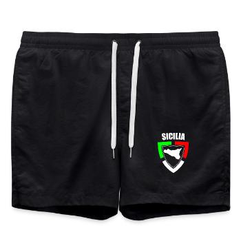 Sizilien-Souvenir im trikolorierten Italien T-Shirt - Badeshorts - Schwarz - Vorne - AI Model Male 185 light (185cm)