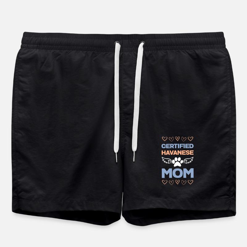 Certified Havanese Mom - Swim Trunks - black