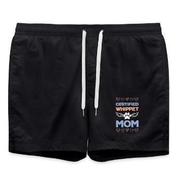 Zertifizierte Whippet Mama - Badeshorts - Schwarz - Vorne - AI Model Male 185 light (185cm)