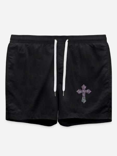 Croix ornée pastel - Short de bain - noir