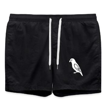 Vogel weiß Geschenk Naturliebhaber - Badeshorts - Schwarz - Vorne - AI Model Male 185 light (185cm)