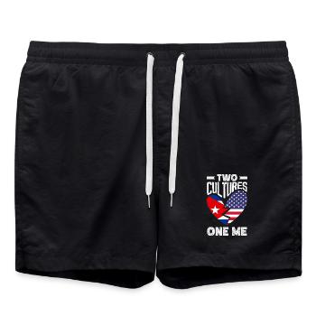Kuba Stolz & Heimat - Cuba Flagge Design - Badeshorts - Schwarz - Vorne - AI Model Male 185 light (185cm)