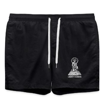 La liberté enchaînée - Short de bain - noir - Devant - AI Model Male 185 light (185cm)