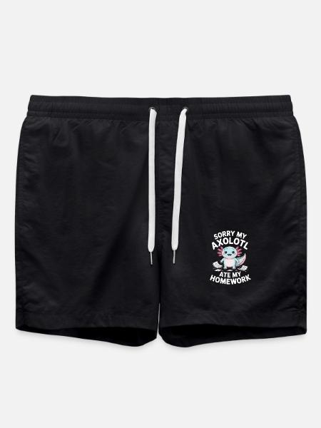 Axolotl Ate My Homework - Swim Trunks - black