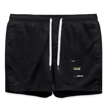 Entscheide – Blattgrün Motiv - Badeshorts - Schwarz - Vorne - AI Model Male 185 light (185cm)