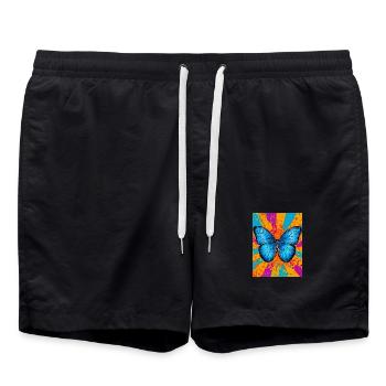 butterfly - Swim Trunks - black - Front - AI Model Male 185 light (185cm)