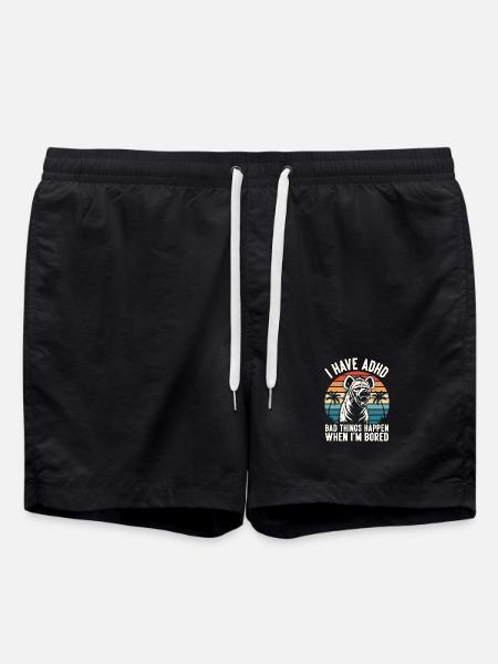 ADHD Humor Hyena – When I get bored eskali - Swim Trunks - black