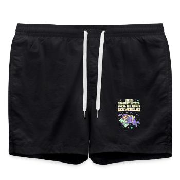 Faultier Astronaut Weltraum Produktivität - Badeshorts - Schwarz - Vorne - AI Model Male 185 light (185cm)