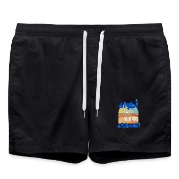 Vibes Désert Dunes et Soleil Couchant - Short de bain - noir - Devant - AI Model Male 185 light (185cm)