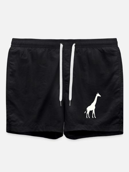 Giraffe Silhouette - Badeshorts - Schwarz