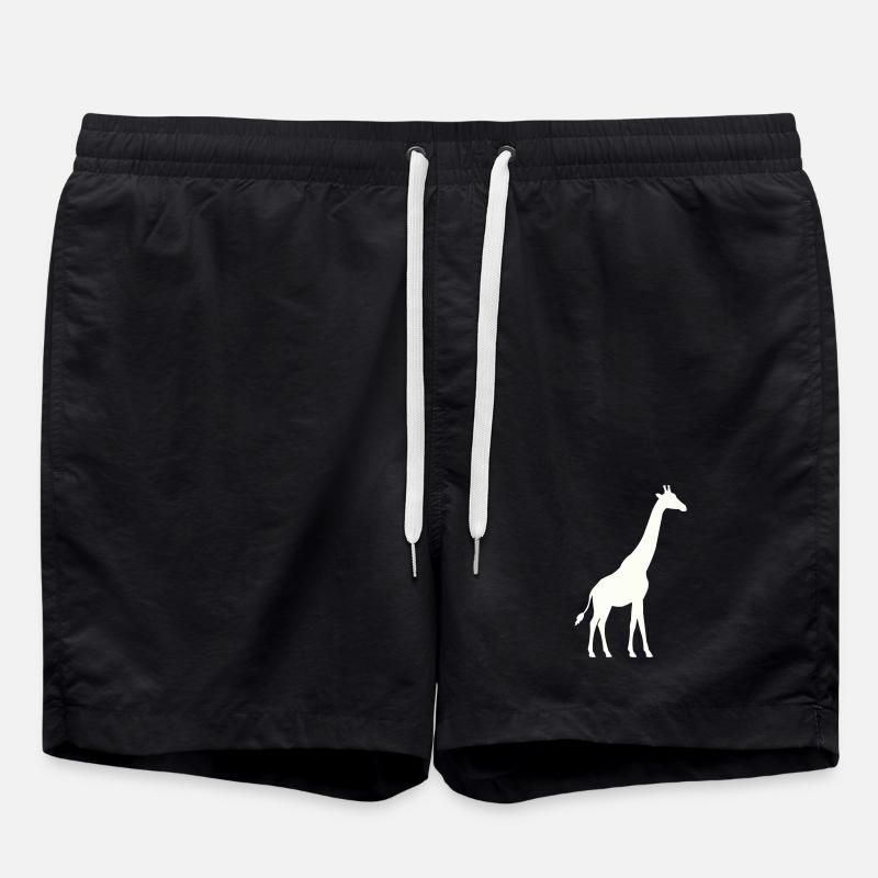 Giraffe Silhouette - Badeshorts - Schwarz