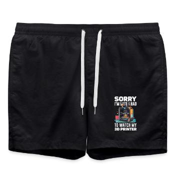 Désolé d’être drôle Dernière imprimante 3D - Short de bain - noir - Devant - AI Model Male 185 light (185cm)