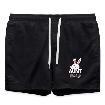 Joyeuse Pâques, douce chasse aux œufs du lapin, œufs de Pâques - Short de bain - noir - Devant - AI Model Male 185 light (185cm)