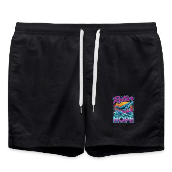 Neon-Wal Hoffnung - Badeshorts - Schwarz - Vorne - AI Model Male 185 light (185cm)