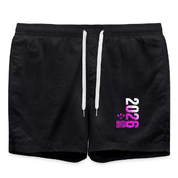 Darts Meister 2026 Kreisliga shirt pink weiß - Badeshorts - Schwarz - Vorne - AI Model Male 185 light (185cm)