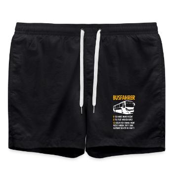 Busfahrer Immer Recht Spruch - Badeshorts - Schwarz - Vorne - AI Model Male 185 light (185cm)