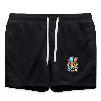 Schulkind 2026 Einschulung 2026 Schulanfang - Badeshorts - Schwarz - Vorne - AI Model Male 185 light (185cm)