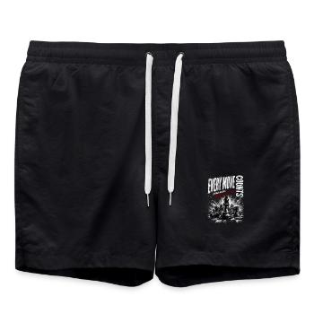 Every Move Counts: Chess Grunge - Swim Trunks - black - Front - AI Model Male 185 light (185cm)
