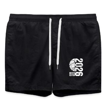 Basketball Meister Edition 2026 in weiß - Badeshorts - Schwarz - Vorne - AI Model Male 185 light (185cm)