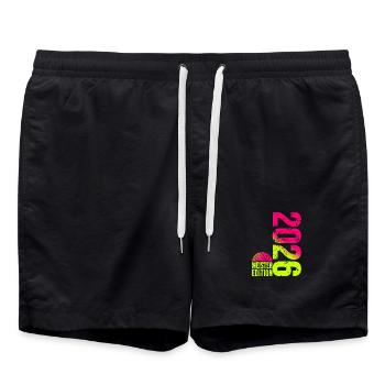 Basketball Meister Edition 2026 in lime pink - Badeshorts - Schwarz - Vorne - AI Model Male 185 light (185cm)