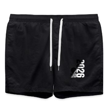 Maillot Basketball Master 2026, noir et blanc - Short de bain - noir - Devant - AI Model Male 185 light (185cm)