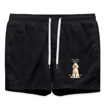 Pudel Mama – Geschenk für Pudel Liebhaberinnen - Badeshorts - Schwarz - Vorne - AI Model Male 185 light (185cm)