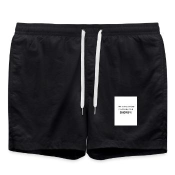 Life too short – using energy sensibly - Swim Trunks - black - Front - AI Model Male 185 light (185cm)