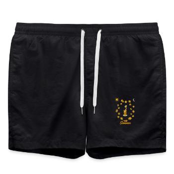 Goldene Katzensommer Kreis - Badeshorts - Schwarz - Vorne - AI Model Male 185 light (185cm)
