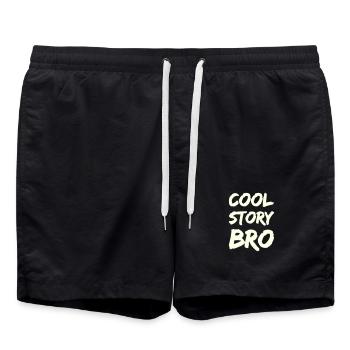 cool_story_bro- - Swim Trunks - black - Front - AI Model Male 185 light (185cm)