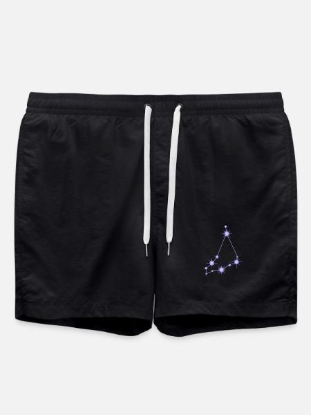 Steinbock-Sternen-Sternbild Tierkreiszeichen Lila - Badeshorts - Schwarz