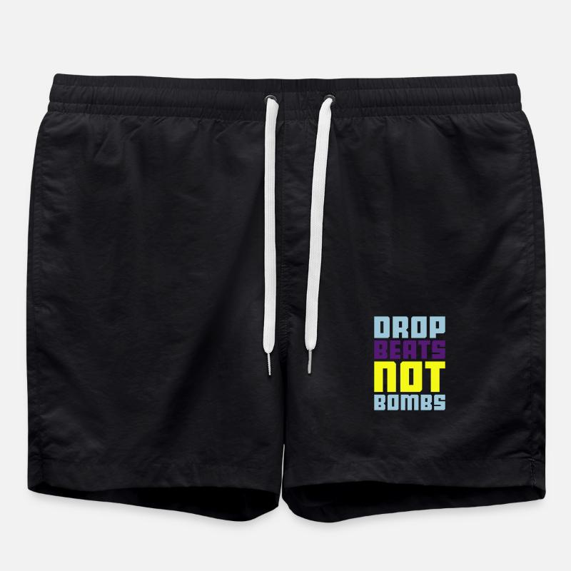 drop beats not bombs - Badeshorts - Schwarz