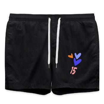 ALLES GUTE ZUM GEBURTSTAG. ALLES GUTE ZUM GEBURTSTAG. JAHRESTAG. - Badeshorts - Schwarz - Vorne - AI Model Male 185 light (185cm)
