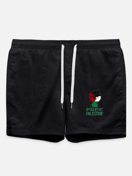 Palestine flag free Palestine green - Swim Trunks - black