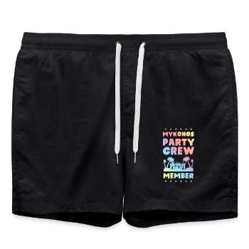Mykonos Party Crew - Badeshorts - Schwarz - Vorne - AI Model Male 185 light (185cm)