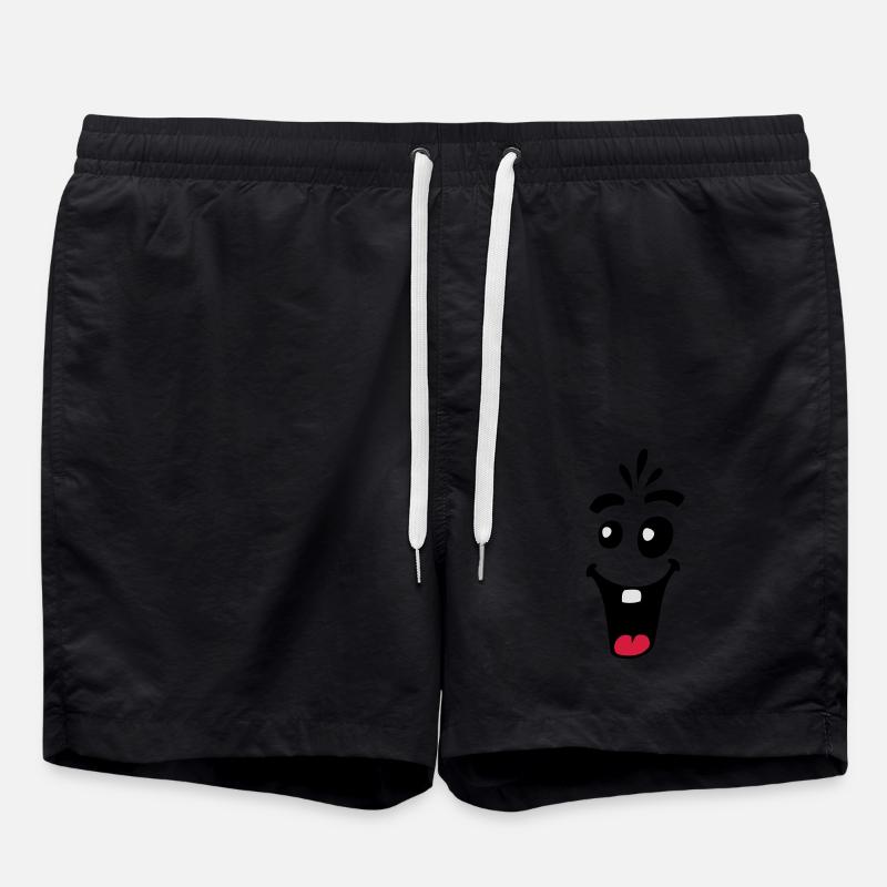 Rire amical Visage comique heureux - Short de bain - noir